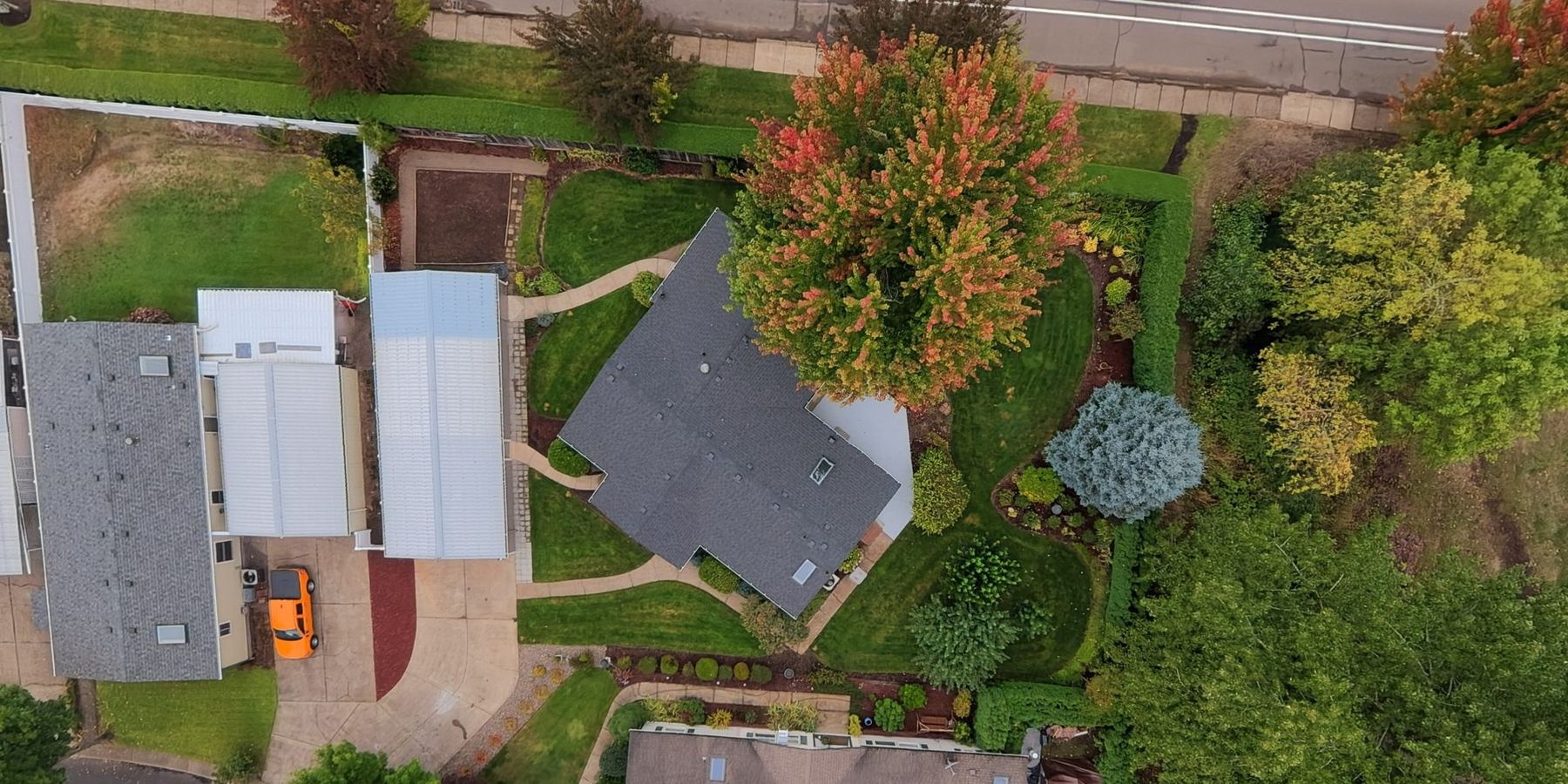 Top-down view of the lot